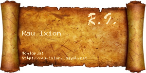 Rau Ixion névjegykártya